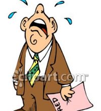 0060 0808 2813 3930 Cartoon of a Man Who Was Just Fired Clip Art clipart image